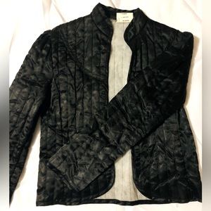 Vintage Lounge Black Puffy Jacket by Surf & Turf California 100% Acetate Size S